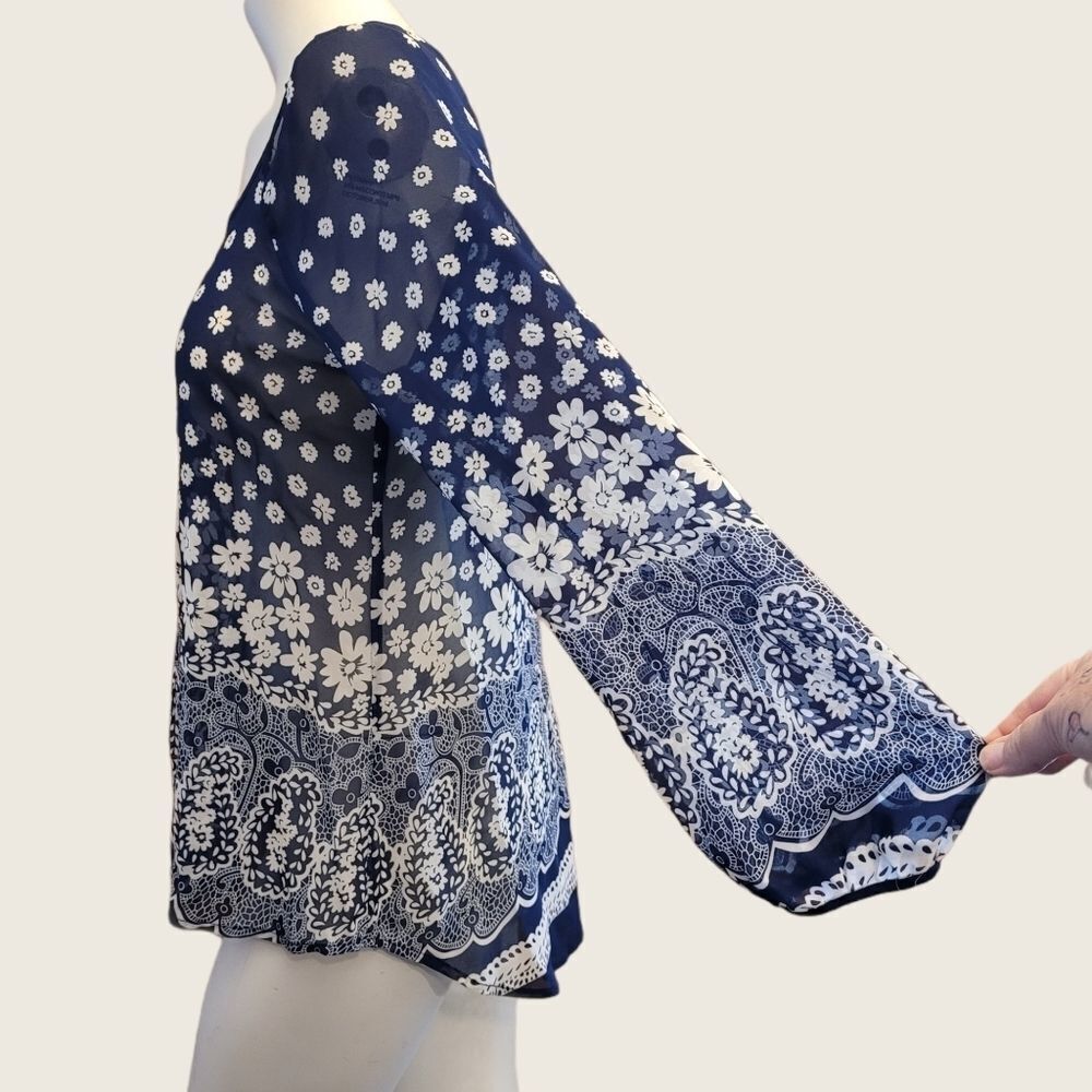 Blu Pepper Boho Sheer long sleeve tunic Medium